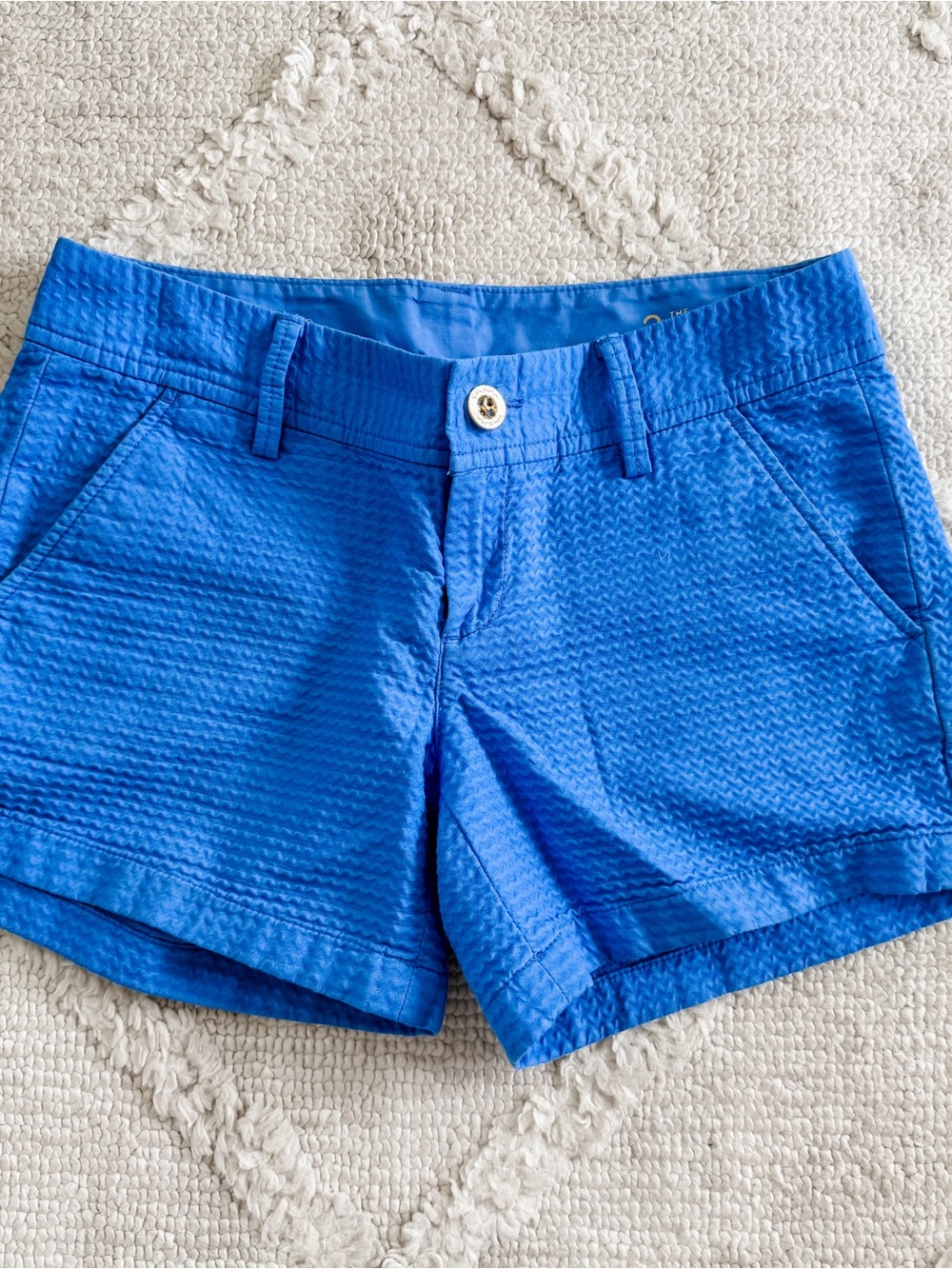 Lilly Pulitzer Cobalt Blue Textured Jean Shorts